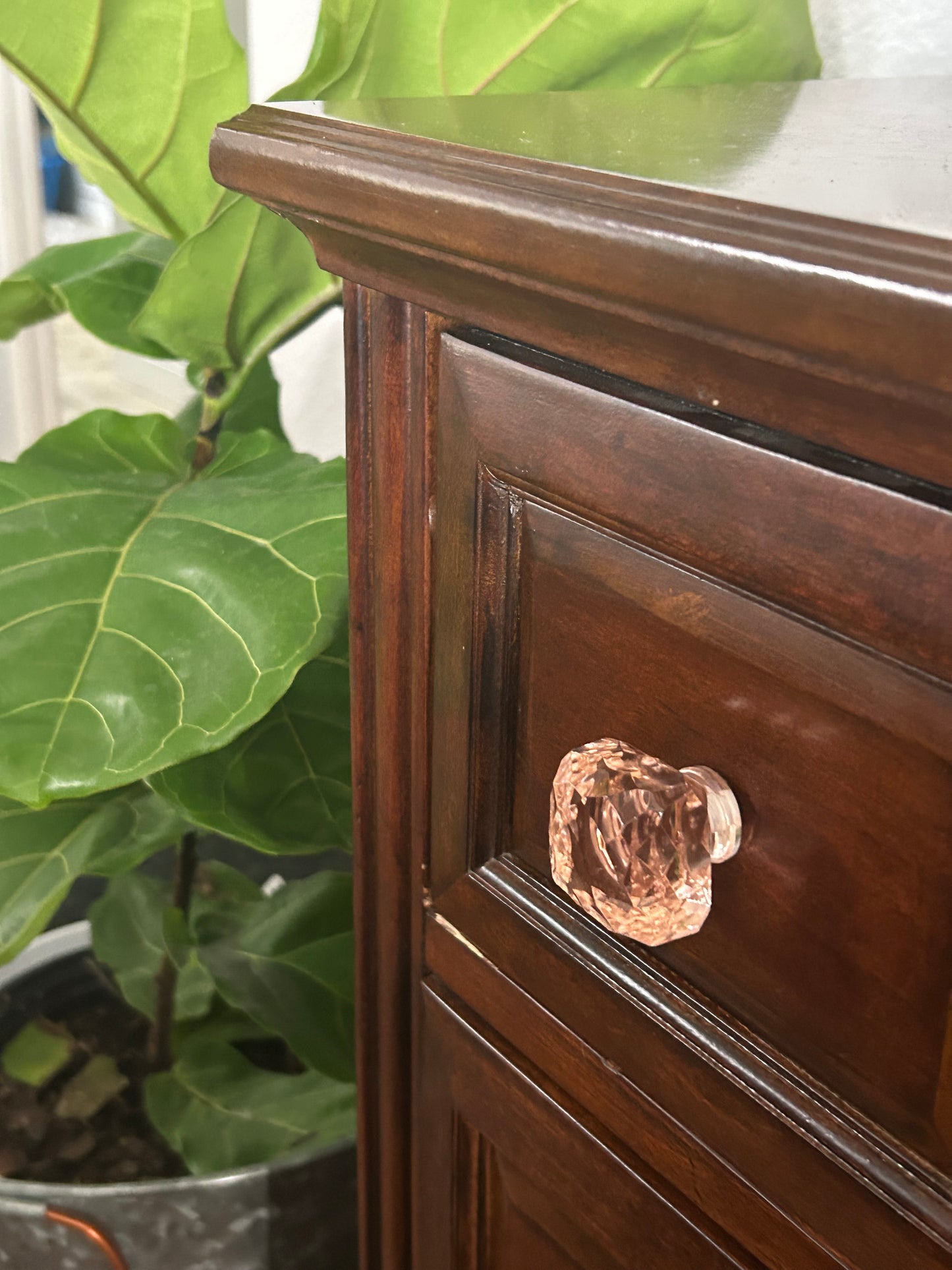 Rose Water Glass Knob