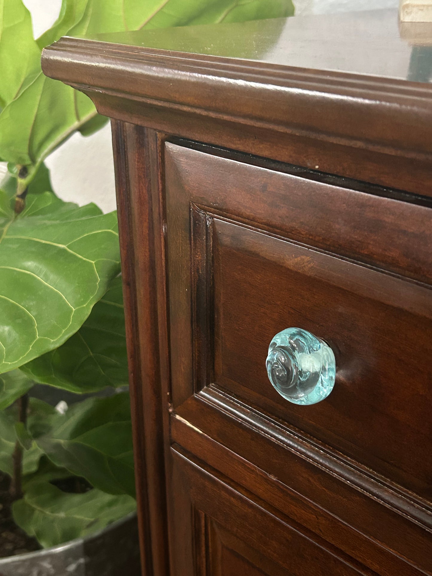 Ocean Rose Glass Knob